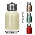 thumbnail image 3 of erfcxs Mini Water Bottle Small Water Bottle 300ML Stainless Steel Small Flask Vacuum Insulated Thermal Cup Leak Proof Portable Mini With Hook Green, 3 of 9