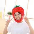 thumbnail image 2 of Strawberry Hat Cosplay Props Accessories Plush Head Fancy Taiyaki Cosplay Cap Photo Props, 2 of 8