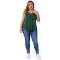thumbnail image 3 of DARING DIVA Women's Plus Cami Tank Lace Front Sleeveless Tops 4X Green, 3 of 6