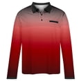 thumbnail image 4 of Blusa y camisa de manga larga con cuello vuelto para hombre, camisa deportiva de color liso con solapa y botones, blusa de poliéster de manga larga con solapa para hombre, 4 of 4