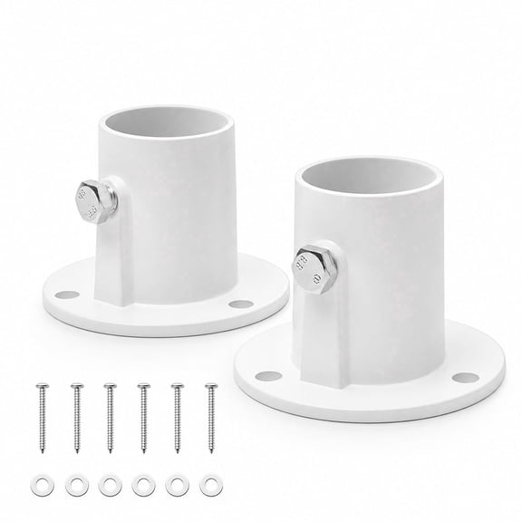 XtremepowerUS 2-Pack Pool Ladder Anchors, 1.5" Aluminum Replacement Anchor Sockets with Mounting Hardware, 350 lb Capacity