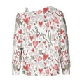 thumbnail image 6 of Penkiiy Valentine Day Heart Print Shirt for Women Off Shoulder Sweatshirt M Pink, 6 of 6