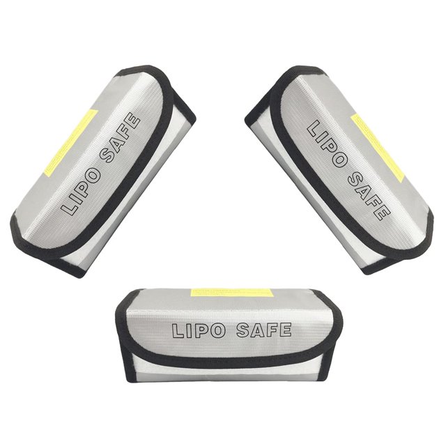 Cndhdok 3 Piezas 185 * 60 * 75 Mm Bolsa Segura De Batería Lipo Bolsa De Carga para Paquete De Batería Lipo Almacenamiento Transporte De Carga Viaje A Casa Batería Incombustible Bolsa De Almacenamiento