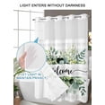 thumbnail image 4 of No Hook Cloth Fabric Shower Curtain with Snap in Liner, Eucalyptus Waterproof Shower Curtains Set with See Through Top Window, Sage Green Botanical Flower Plaid Check Bath Curtains Shower 72"x78", 4 of 6