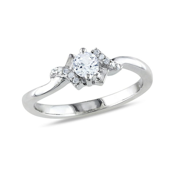 Gem And Harmony - Created White Sapphire 1/3 Carat (Ctw) Promise Ring ...