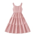 thumbnail image 2 of Babcutegg Girls’ Lightweight Sleeveless Summer Dress With Adjustable Straps And Back Bow Detail Pink Size 9, 2 of 6