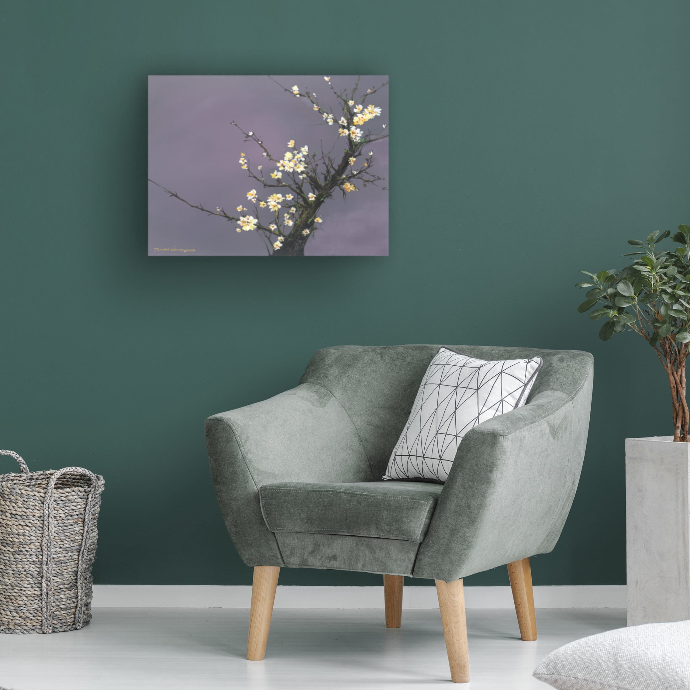 Canvas Wall Art - Thomas Leung 'White Blossom' Wall Art for Living Room, Bedroom, or Office Décor by Trademark Fine Art - 19 x 14 Inches