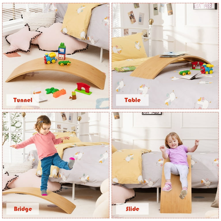 Wooden wobble balance board hotsell