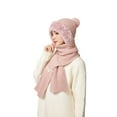 thumbnail image 5 of Long Scarf 3-in-1 Winter Knit Hat Mask - Fleece Lined Windproof One-Piece Balaclava for Women Upgraded Outdoor Headwear Cozy Warm Design with Extended Scarf for Maximum Protection, D, 1pc, 5 of 7