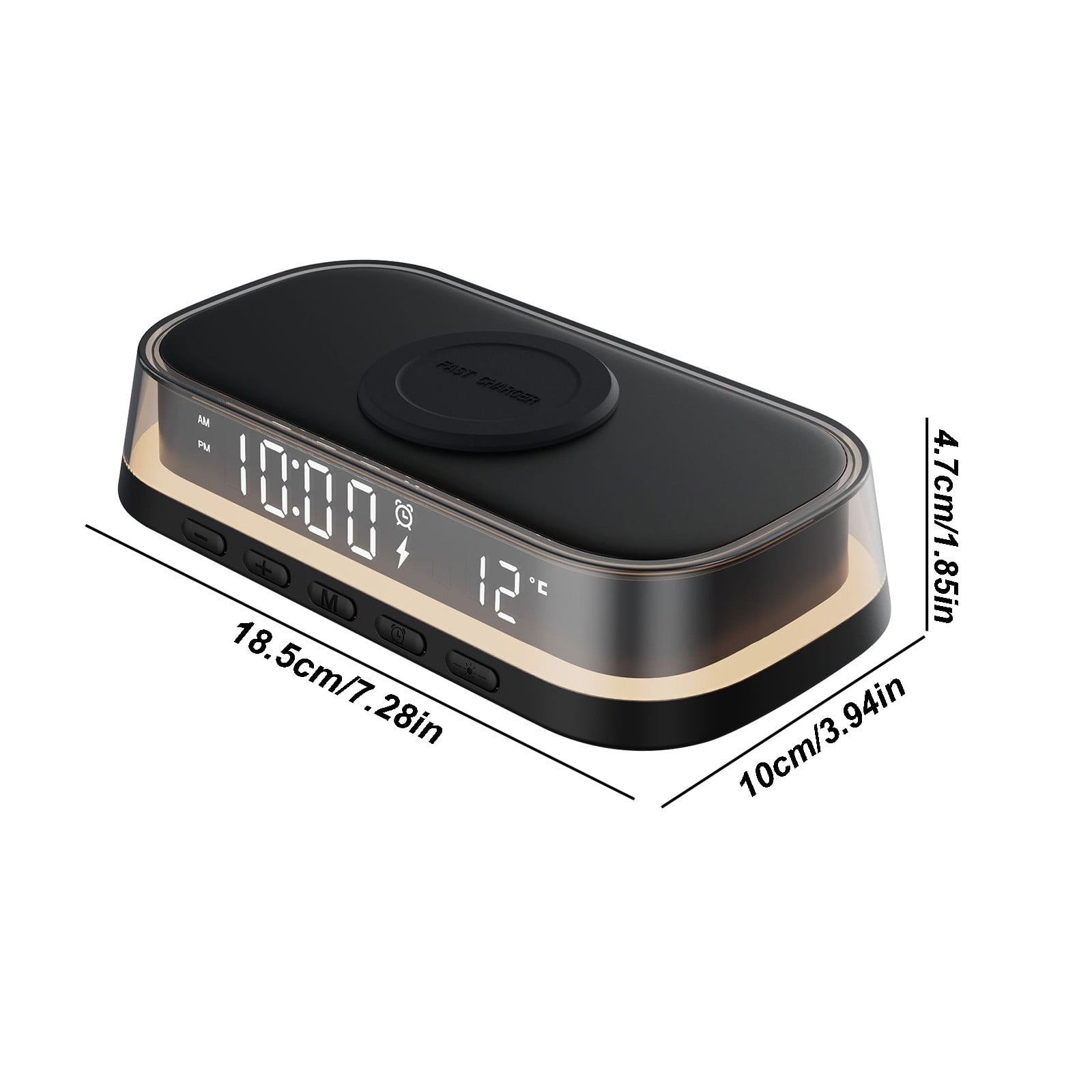 Summer Savings! Alarm Clock with Wireless Charger, InsCrazy 4 in 1 Wireless Charger Digital Clock Temperature Display LED Night Light Wireless Charging for IOS and Android Birthday Gifts