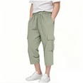 thumbnail image 4 of Tiijoy Toddler Boys Cropped Cargo Pants Casual Elastic Waist Drawstring Capris, Sizes 3-4, 4 of 5