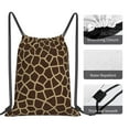thumbnail image 4 of TEQUAN Drawstring Backpack Sports Gym Sackpack, Brown Giraffe Texture Prints Polyester Water Resistant String Bag for Women Men, 4 of 8
