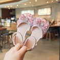 thumbnail image 2 of Generic Girls Sandals Sequins Closed Toe Shoes Princess Shoes Bow Wedding Dress Shoes for Catwalk Performance Holiday Party Wedding Christmas（4.5-5 Years Pink）, 2 of 7