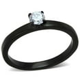 thumbnail image 1 of Alamode TK2016-9 Femmes IP Noir Bague en Acier Inoxydable avec AAA Grade CZ en Clair - Taille 9, 1 of 1