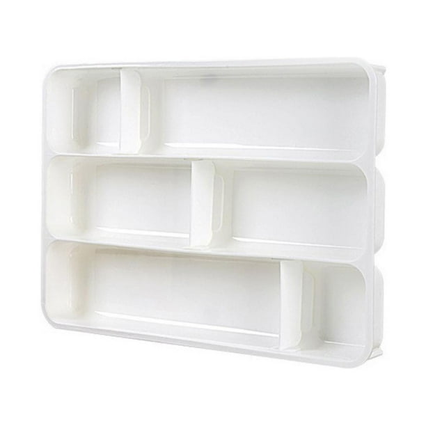 Organizador de cajones, bandeja organizadora de cajones de oficina, bandeja de almacenamiento de cubiertos multiusos, separadores organizadores de