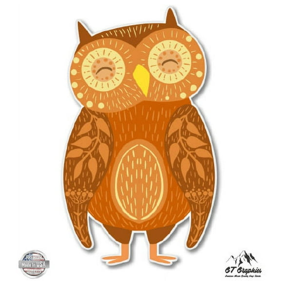 Cute Owl Woods Theme - 3" Vinyl Sticker - For Car Laptop I-Pad Phone Helmet Hard Hat - Waterproof Decal
