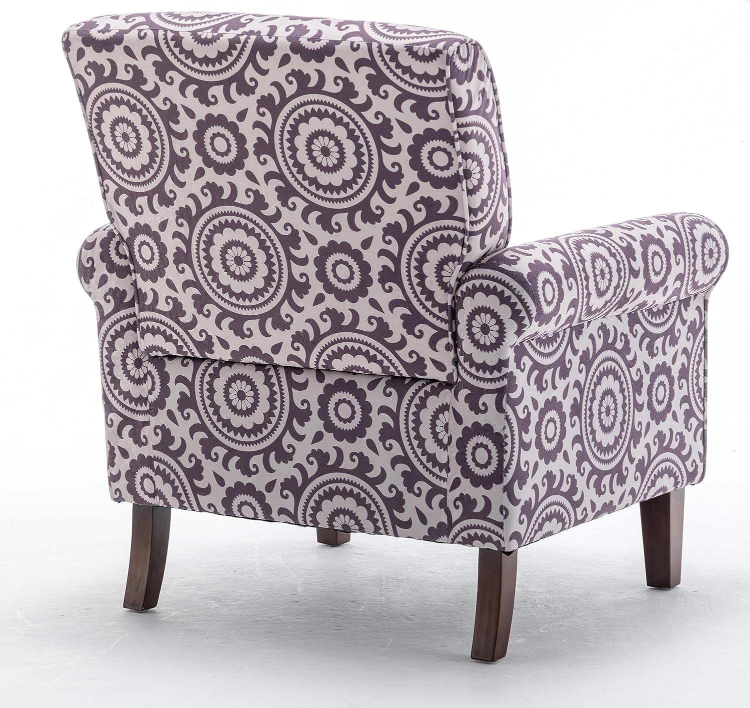 US Pride Furniture Classic Accent Armchair with Birch Wood Frame and Comfortable Rolled Armrests Arm Chairs for Living Room Bedroom and Office Décor 02 Printed Fabric