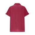 thumbnail image 5 of Dxzfnsa Womens Button Down Shirts Short Sleeve Linen Style Cotton Collared Button Up Casual Blouses Oversized Tops S-2XL, 5 of 8