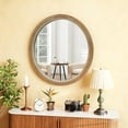 thumbnail image 7 of GDF Studio 23.26" Round Distressed Wood Beaded Wall Mirror, Farmhouse Vintage Accent Mirror, Bathroom, Natural, 7 of 7