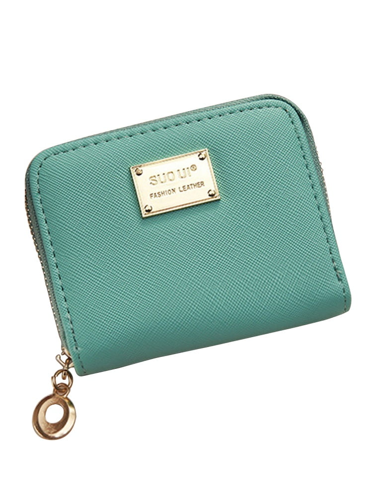Light Color Gecorative Pattern Genuine Leather Girl Zipper Wallets Clutch Coin Phone For Women 