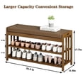 thumbnail image 5 of TEAFIRST 3-Tier Shoe Rack Bench, Stable Shoe Organizer with Cushion for Entryway Living Room, Brown, 5 of 7