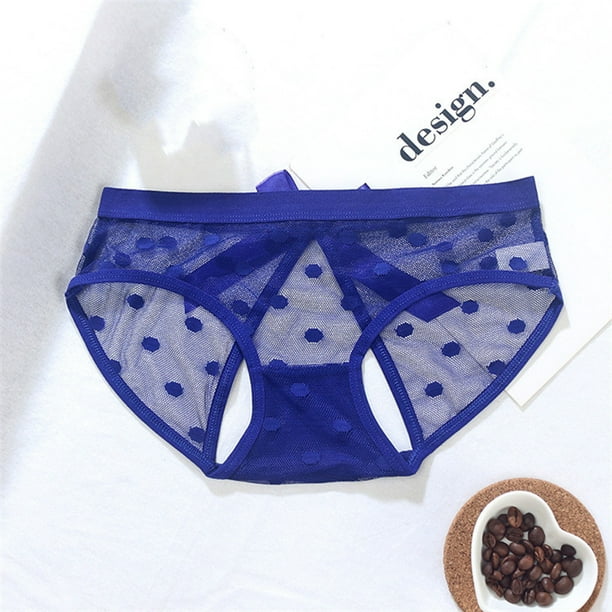DENGDENG Women's Low Waisted Underwear Sexy Lace Dot Printed Underwear ...