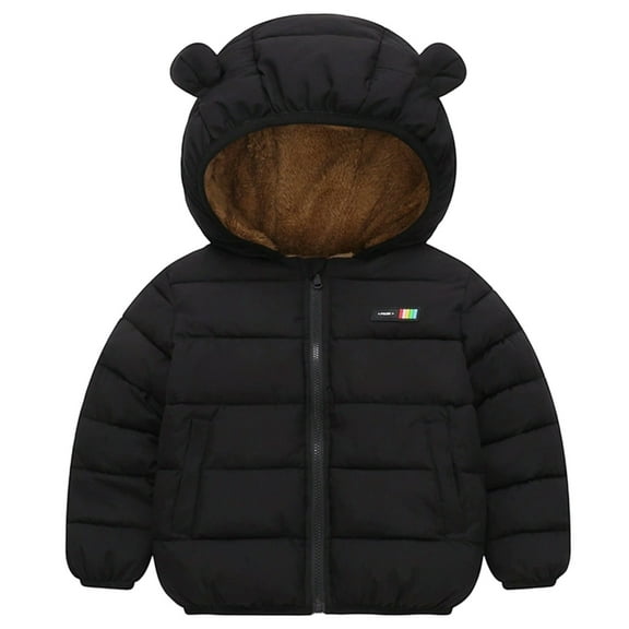 Winter Coat Lightweight Water-Resistant Jacket Bear Ear with Hooded Down Jacket Boys' Outerwear Jackets & Coats 2-3 Years