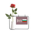 thumbnail image 1 of Soy de Bulgaria Botella de decoración de jarrones colgantes de flores rosas artificiales, 1 of 3