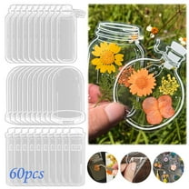 60Pcs Transparent Dried Flower Bookmarks for DIY Crafting | Real Pressed Flowers in Clear Glassine | Homemade Bookmark Kit for Kids & Adults | Reading Accessories & School Supplies