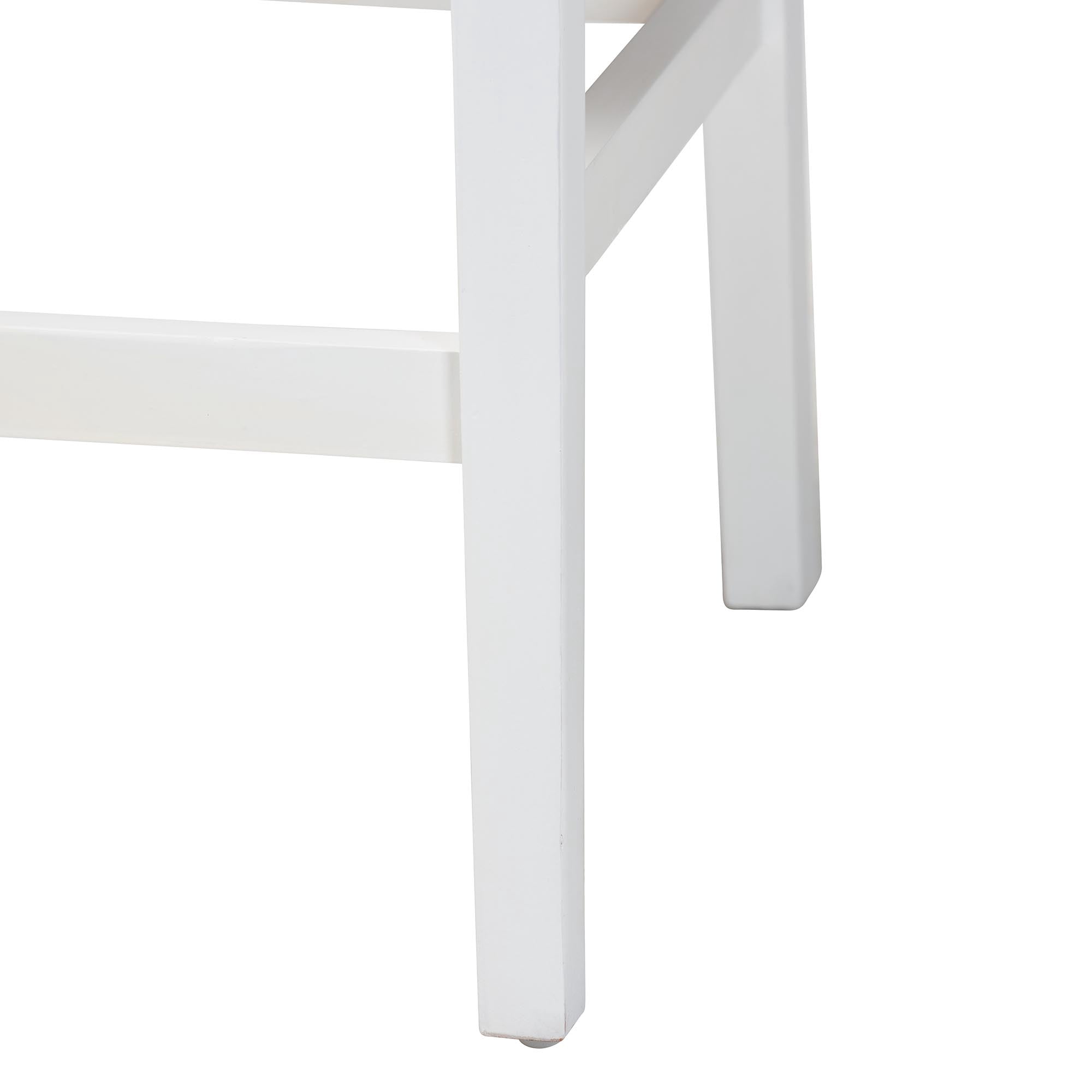bali & pari Talli Bohemian Paper Loom and White Mahogany Wood 2-Piece Bar Stool Set