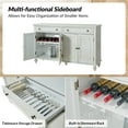 thumbnail image 4 of 58" 2 Drawer Buffet Sideboard 4 Doors Storge Accent Cabinet with Adjustable Shelves White, 4 of 8