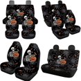 thumbnail image 3 of Uorisanigo Skeleton Pumpkin 10 Pack Automotive Seat Cover with Soft Elastic Steering Wheel Cover Car Water Cup Coaster and Auto Seat Belt Cover Chapstick Holder Universal Fit for Car SUV, 3 of 7