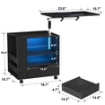 thumbnail image 7 of Homall Auto LED Nightstand with 2 USB Charging Ports Removeable Nightstand has Adjustable Rotary Table, Bedside Tables with One Drawer and 2 Shelf Including 3 Color LED Lighting, Black, 7 of 7