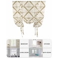 thumbnail image 6 of Abstract Geometric Tie Up Curtains for Window, Thermal Insulated Balloon Shade Adjustable Rod Pocket Curtains Valance Panels for Kitchen Bathroom Cafe 52 x 63 Vintage Chic Hexagon Simplistic, 6 of 6