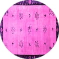 thumbnail image 1 of Ahgly Company Indoor Round Oriental Pink Asian Inspired Area Rugs, 5' Round, 1 of 4