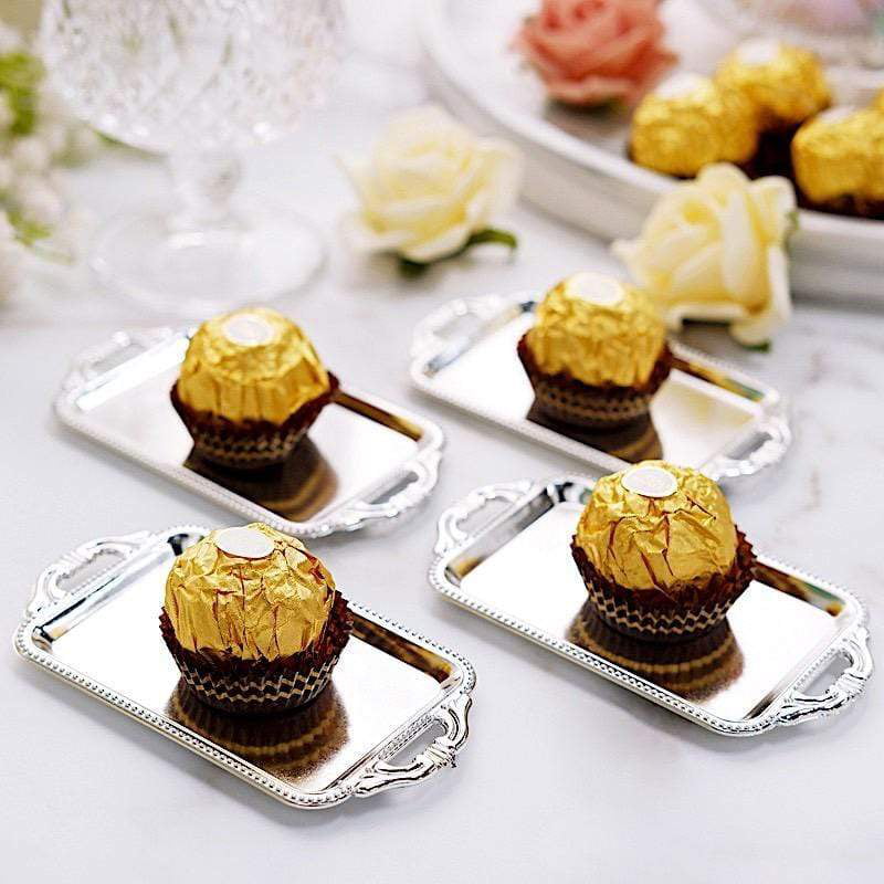Details about  / 12 GOLD 4/" long Metallic Mini Rectangular Trays Favor Holders Party Supplies