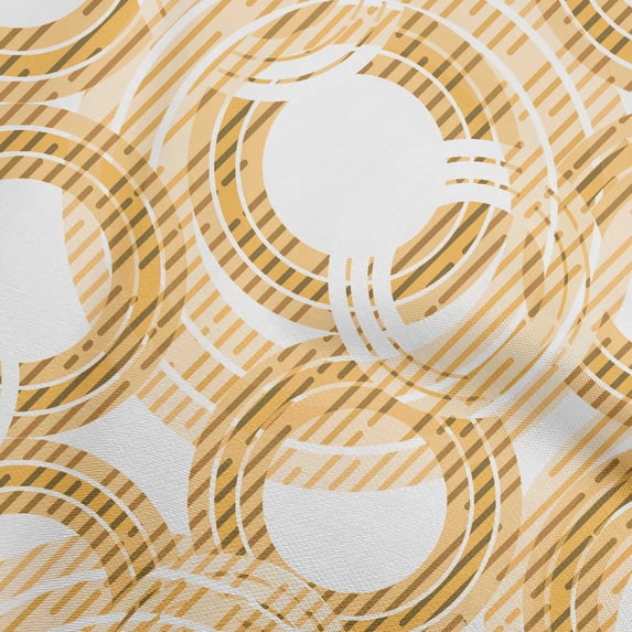 oneOone Velvet Mustard Yellow Fabric Geometrical Craft Projects Decor Fabric Printed By The Yard 58 Inch Wide