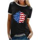 thumbnail image 1 of Camiseta holgada cómoda debajo de la cintura con cuello redondo y estampado elegante para mujer, blusa de manga corta, Tops informales OAVQHLG3B Store lin121212, 1 of 5