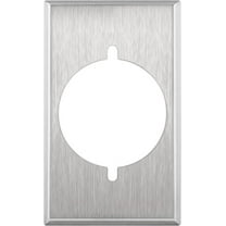 ENERLITES 2.125" Diameter Single Hole Receptacle Outlet Metal, Corrosion Resistant, Size 1-Gang 4.50" x 2.76", 7771, 430 Stainless Steel, UL Listed, Silver, 1 Pack, Wall Plates 1 Pack