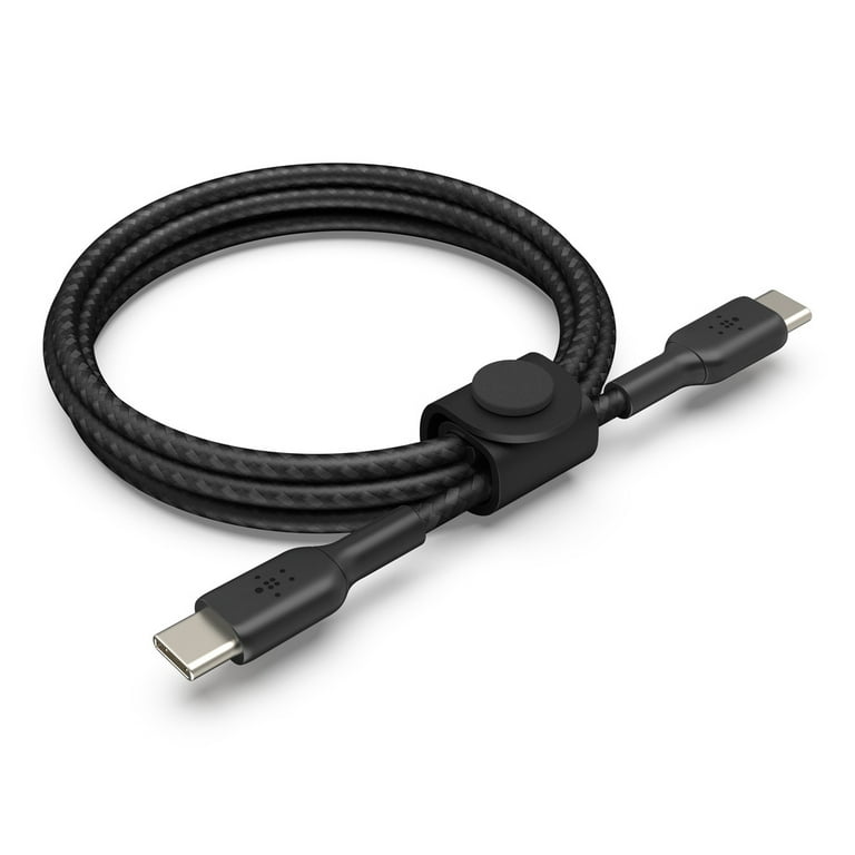 Belkin Boostcharge Braided USB-C to USB-C Cable (5ft) W/ Strap, Cable for  iPhone 15 Models, Samsung Galaxy, Samsung Note, Pixel, iPad Pro and More -  Black 