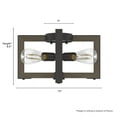 thumbnail image 4 of Hunter - Woodburn 4-light Noble Bronze, Large Flush Mount Light, Dimmable, Modern Style, Square Shaped, for Bedrooms, Kitchens, Dining, Living Rooms - 19818, 4 of 5