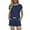 Navy, variant on Summer Athletic Shorts Set for Women Comfortable Short Sleeve Round Neck Top with Pockets and Mini Shorts Black L