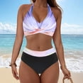 thumbnail image 4 of Trajes de baño tankini para mujer Trajes de baño para mujer Trajes de baño de 2 piezas con estampado tropical hawaiano Cami sujetador y volantes Conjuntos de baño Ropa de playa, 4 of 9