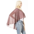thumbnail image 3 of Sakkas Anya Women's Soft Chiffon Wedding Bridesmaid Bridal Cape Wrap Bolero Shrug - Plum - One Size, 3 of 5