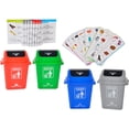 thumbnail image 1 of Mini Curbside Garbage 4pcs Garbage Trash Cans with 108pcs Sorting Cards Curbside Vehicle Garbage Bin Trash, 1 of 8