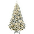 thumbnail image 1 of HOMCOM 6 Foot Snow Flocked Artificial Christmas Tree with Lights, 1 of 9