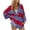 Red, variant on Miluxas Women Oversized Striped Tee Shirts Half Zip Long Sleeve Colorblock T-shirts Loose Fit V-Neck Casual Pullover Tee Tops Sky Blue 10(XL)