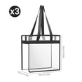 thumbnail image 4 of Clear Tote Bag Stadium Approved 12x12x6, 3 Pack Heavy Duty PVC Clear Tote with Zipper for Concerts, Work & School, Clear, 4 of 9