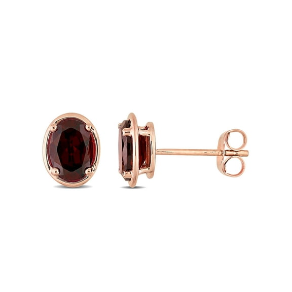 Everly Women's Garnet 14k Rose Gold Earrings