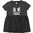thumbnail image 3 of Inktastic How I Roll Bowling Girls Baby Dress, 3 of 5